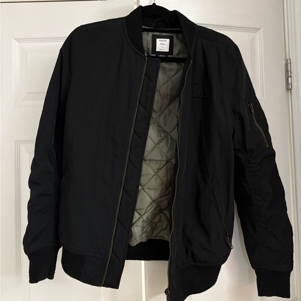 H&M Black Bomber Jacket with Ribbed Details